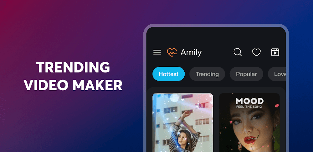 Cover Image of Amily: Status Video Maker v1.3.1 MOD APK (Premium Unlocked)