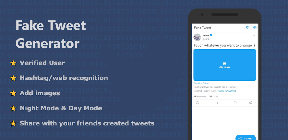 Cover Image of Fake Tweet v2.9.2 MOD APK (Premium Unlocked)