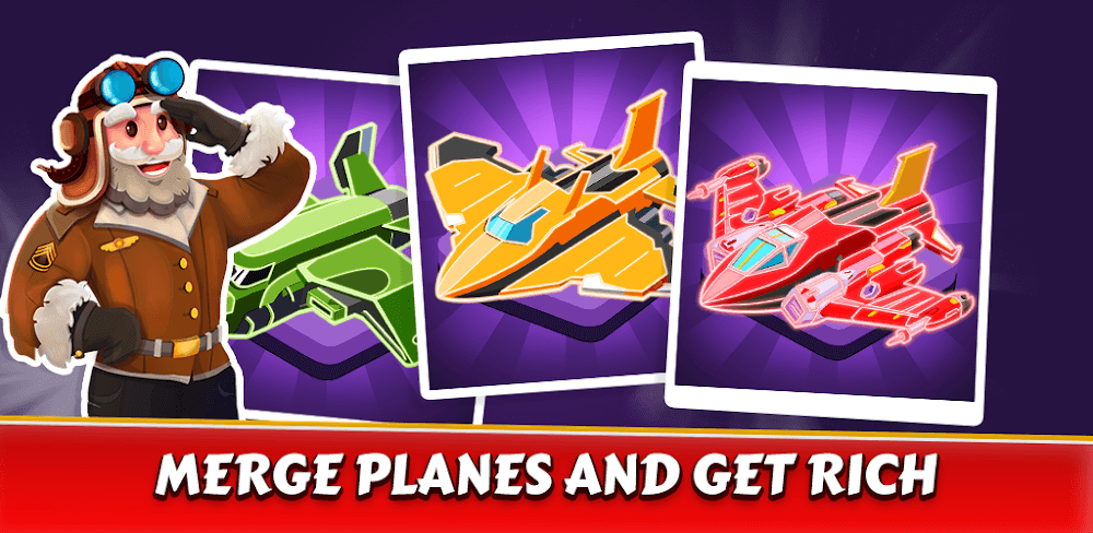 Cover Image of Merge Planes Neon Game Idle v1.0.30 MOD APK (Free Shopping)